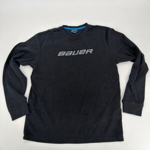 Bauer Black Long Sleeve Thermal Shirt Youth L G Hockey Sports Athletic